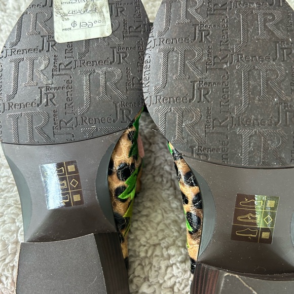 J.Renee Leopard Floral Embroidered Flats - Pink and Green! Never worn! - Picture 3 of 3